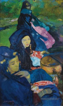 LES DANSEUSES DE GUEDRA orientaliste moderniste Araber Peinture à l'huile